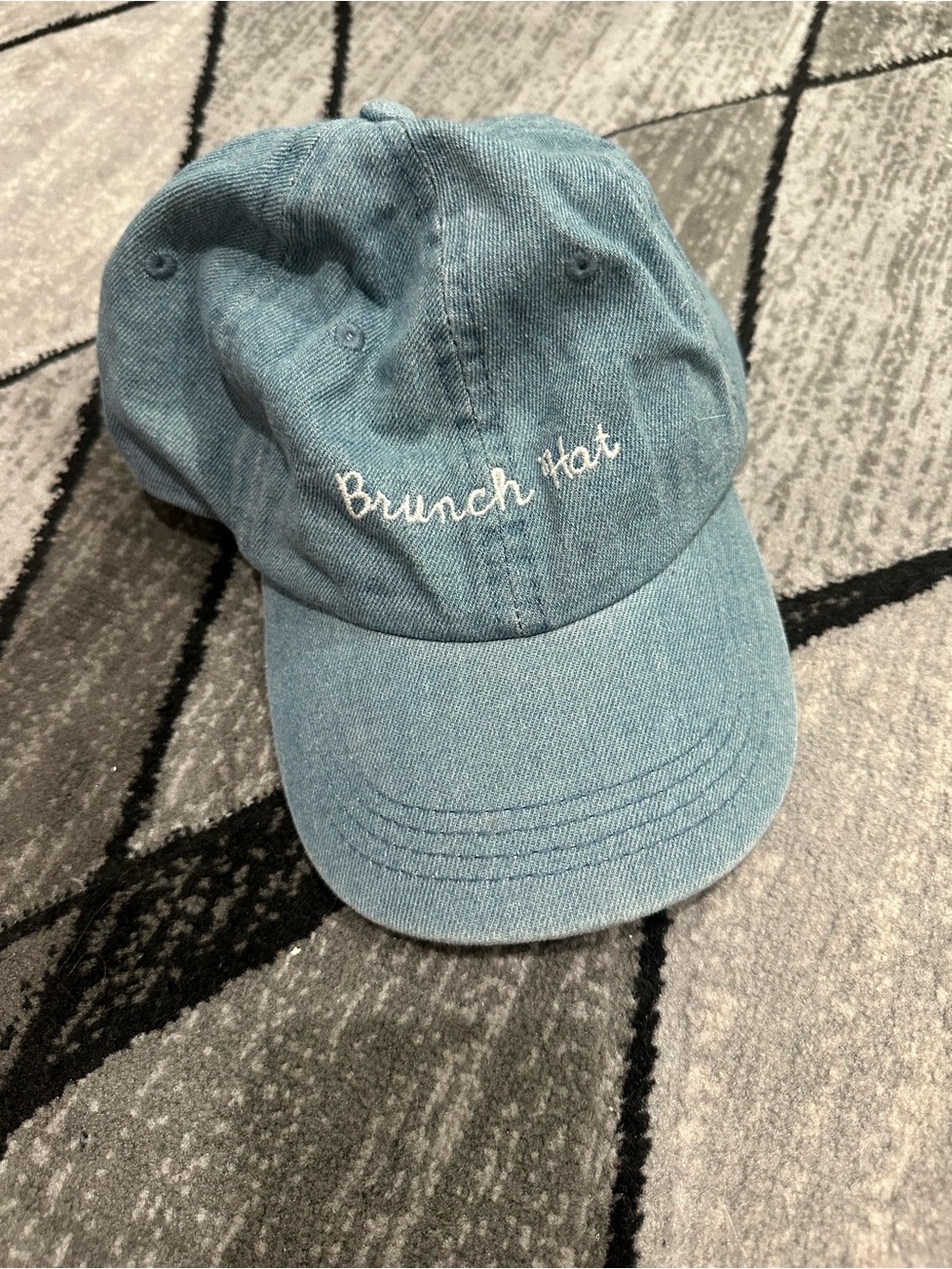Womenโs Light Blue 'Brunch Hat' Embroidered Baseball Cap